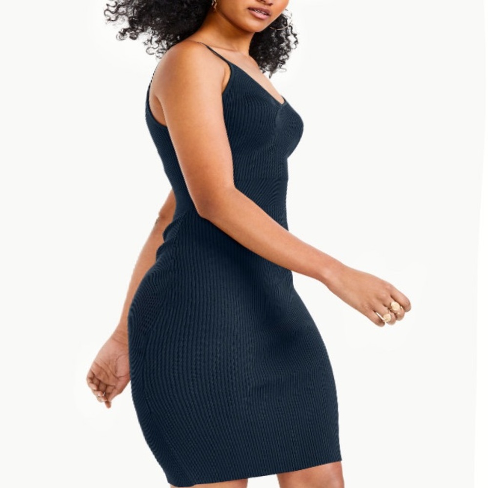 Bar lll Ribbed Navy Sweater Dress Sz: XXL